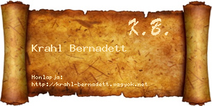 Krahl Bernadett névjegykártya